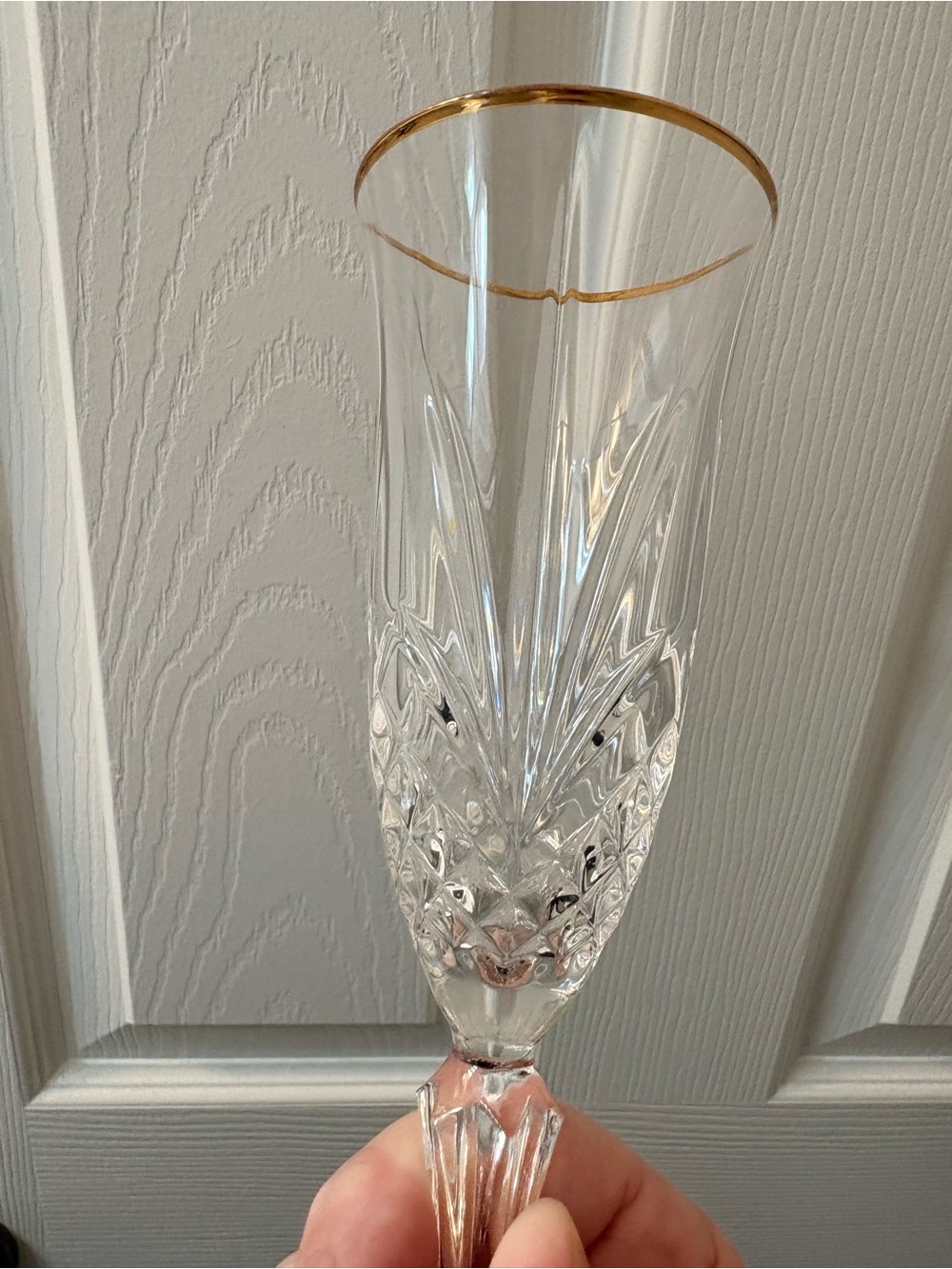 Vintage Cristal de Flandre "Salzburg Gold" Champagne Flutes - Set of 4 - Picture 5 of 8